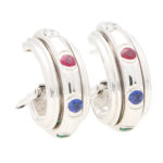 Vintage Piaget Possession Multi Gem Hoop Earrings