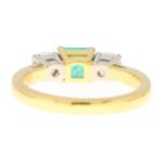 Emerald and Diamond Trilogy Engagement Ring in Yellow Gold