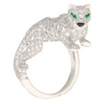 Cartier Diamond and Green Garnet Walking Panther Ring