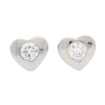 Diamond Heart Stud Earrings