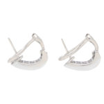 Princess Cut Diamond Half Hoop Earrings