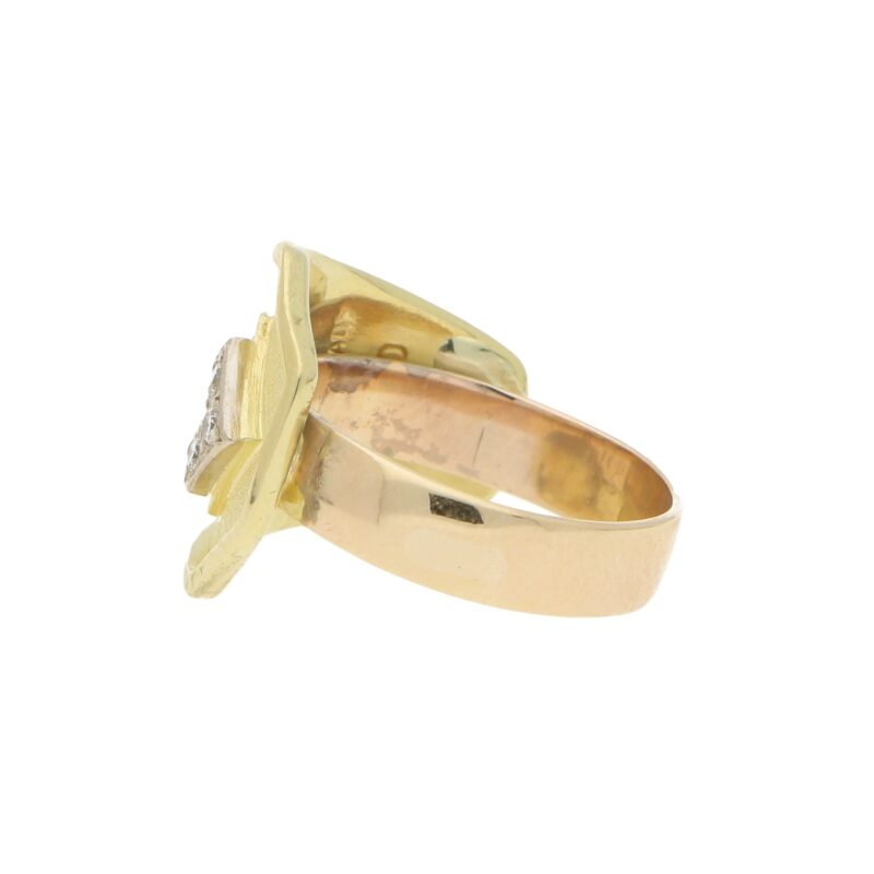 Etruscan Diamond Band Ring in Yellow Gold