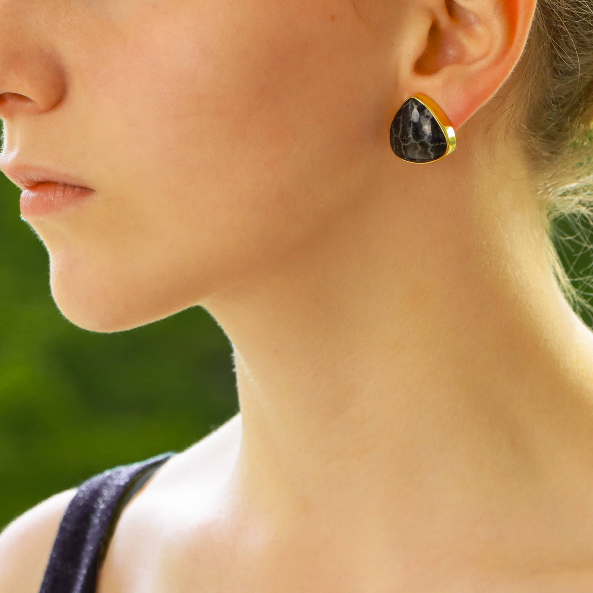 Black coral outlet earrings