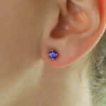 Round Cut 0.66ct Blue Sapphire Stud Earrings