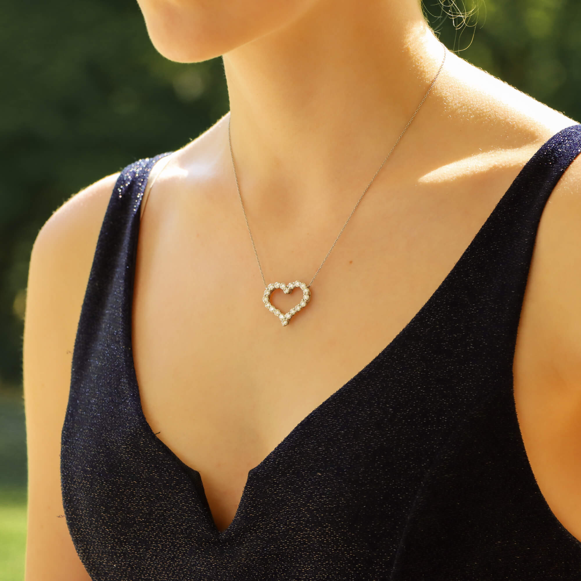 Tiffany and co store diamond heart necklace