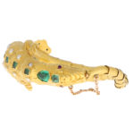 Late Victorian Emerald, Ruby and Pearl Salamander Bracelet