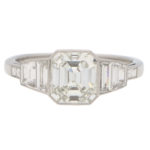 Art Deco Style Asscher Cut Diamond Ring