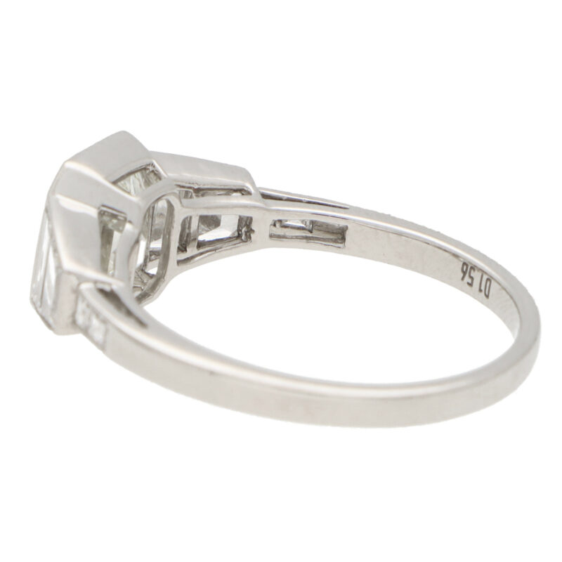 Art Deco Style Asscher Cut Diamond Ring