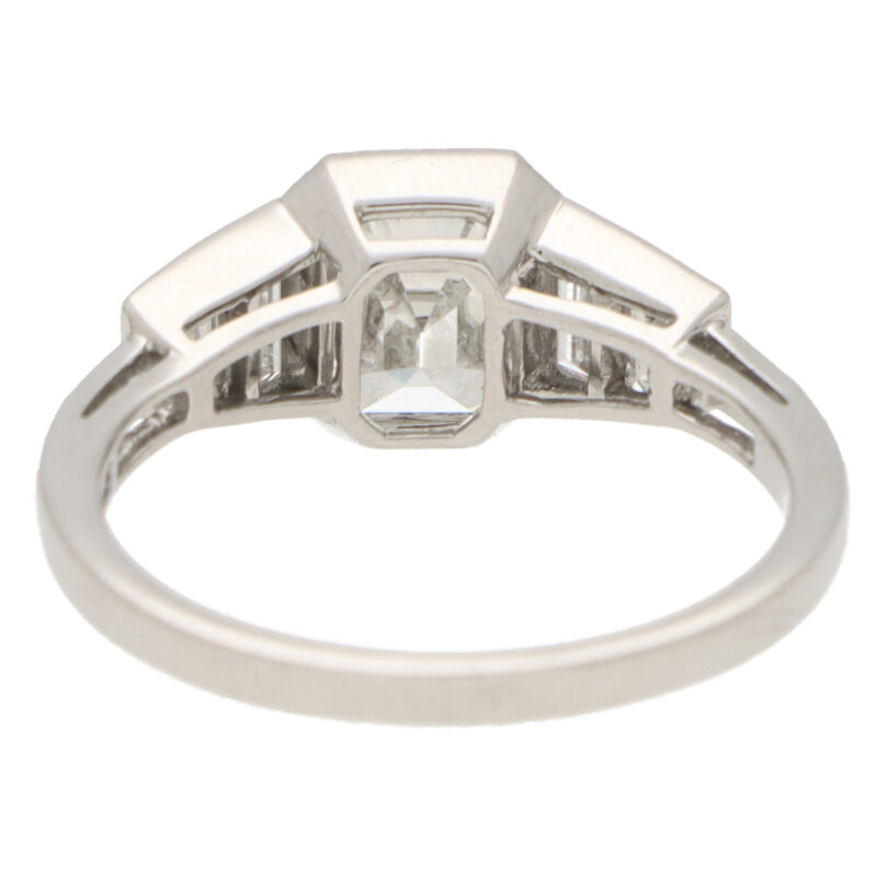 Art Deco Style Asscher Cut Diamond Ring