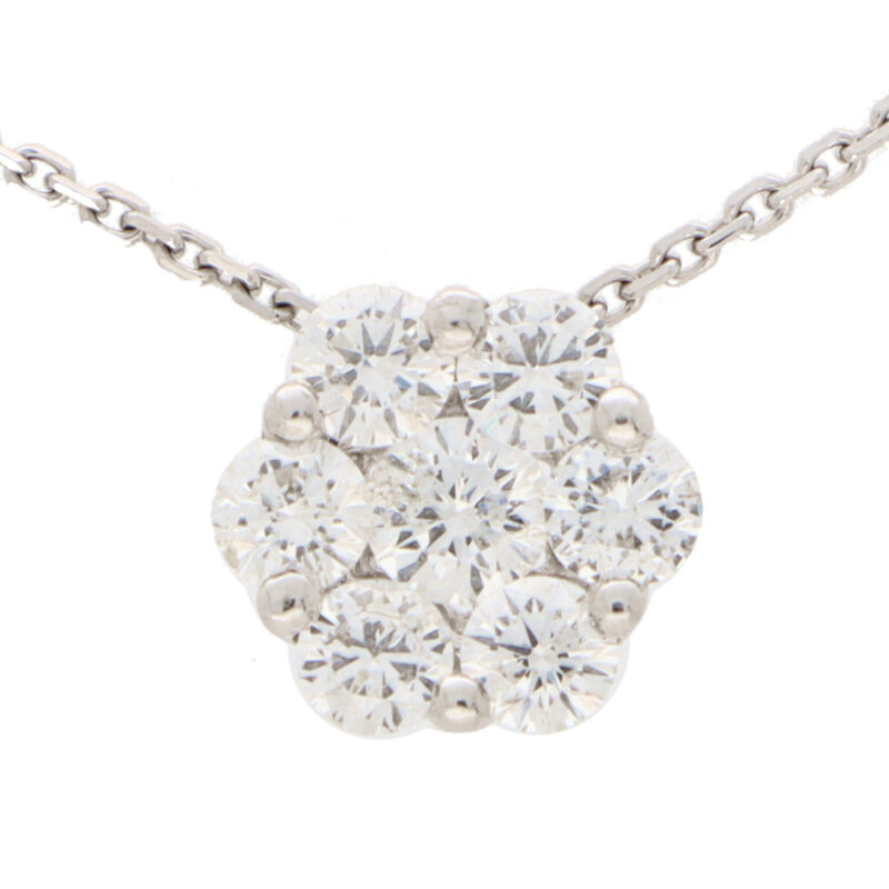 Diamond Floral Cluster Necklace