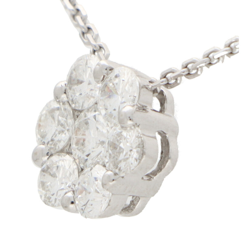 Diamond Floral Cluster Necklace