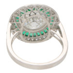 GIA Certified Diamond and Emerald Double Target Ring