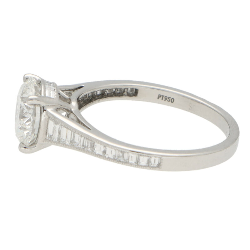 GIA Certified Art Deco Inspired Diamond Engagement Ring