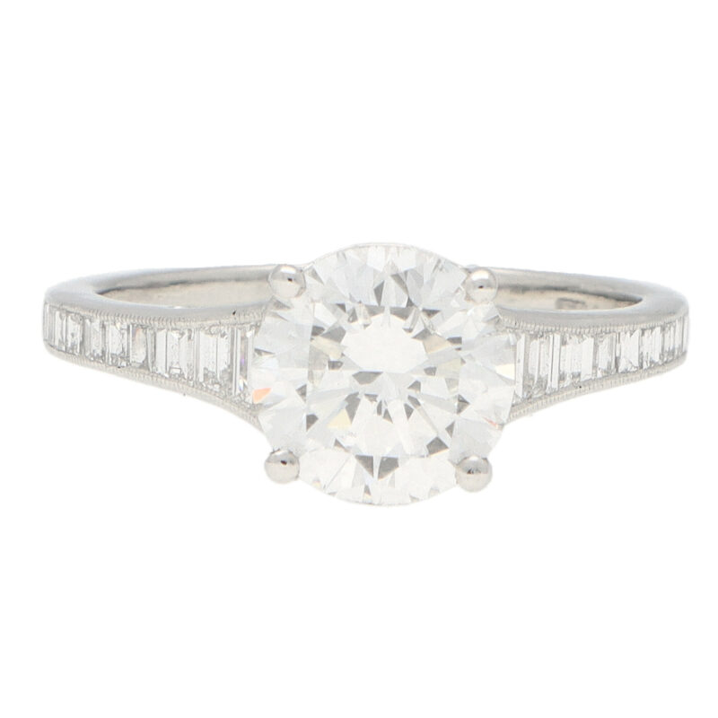 GIA Certified Art Deco Inspired Diamond Engagement Ring