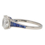 Certified Diamond and Sapphire Solitaire Ring