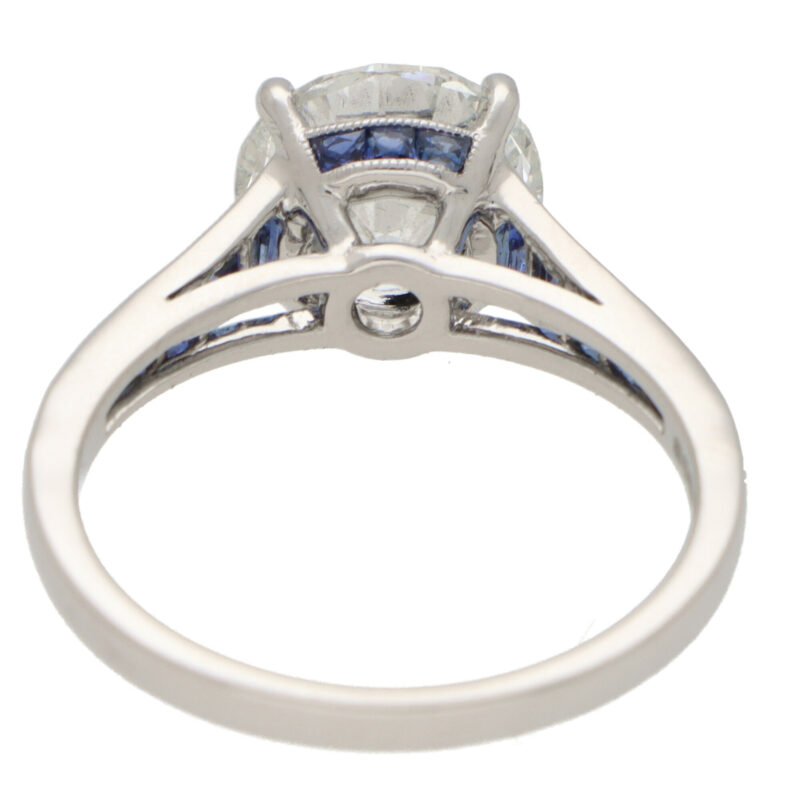 Certified Diamond and Sapphire Solitaire Ring