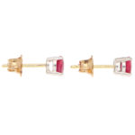 Round Cut 1.15ct Ruby Stud Earrings