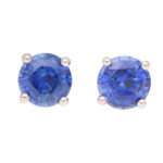 Round Cut 1.25ct Blue Sapphire Stud Earrings