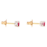 Round Cut 0.59ct Ruby Stud Earrings