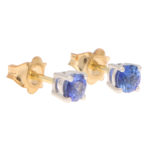 Round Cut 0.66ct Blue Sapphire Stud Earrings