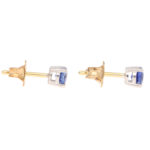 Round Cut 0.66ct Blue Sapphire Stud Earrings