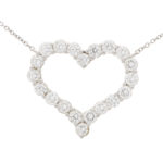 Vintage Tiffany & Co. Diamond Heart Pendant Necklace