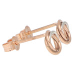 Woven Knot Stud Earrings in Rose and White Gold