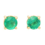 Round Cut 1.15ct Green Emerald Stud Earrings