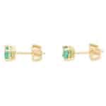 Round Cut 0.57ct Green Emerald Stud Earrings