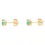 Round Cut 0.57ct Green Emerald Stud Earrings