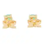 Round Cut 0.57ct Green Emerald Stud Earrings