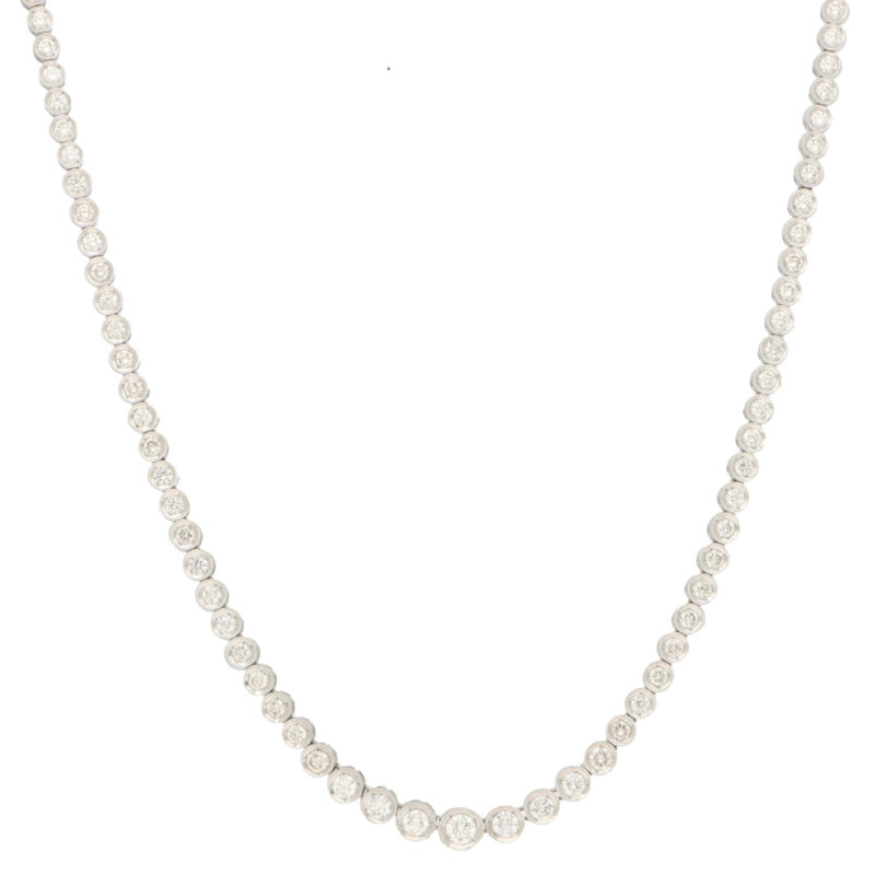 Diamond Rivière Necklace in 18k White Gold