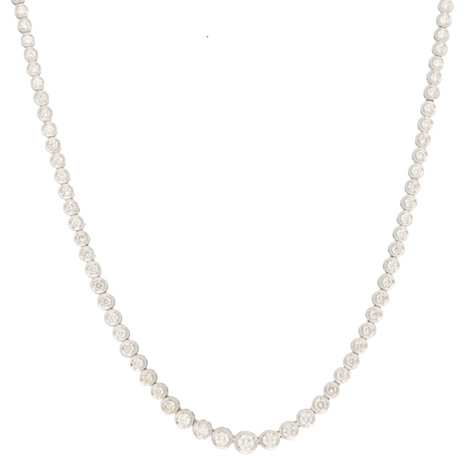 Diamond Rivière Necklace in 18k White Gold
