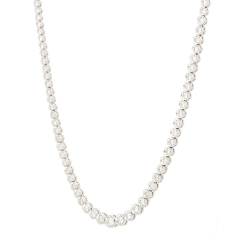 Diamond Rivière Necklace in 18k White Gold