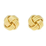 Woven Knot Stud Earrings in Yellow Gold