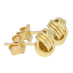 Woven Knot Stud Earrings in Yellow Gold