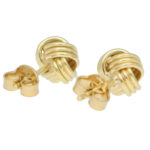 Woven Knot Stud Earrings in Yellow Gold