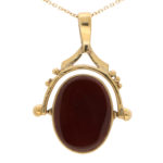 Victorian Onyx and Carnelian Swivel Fob Pendant