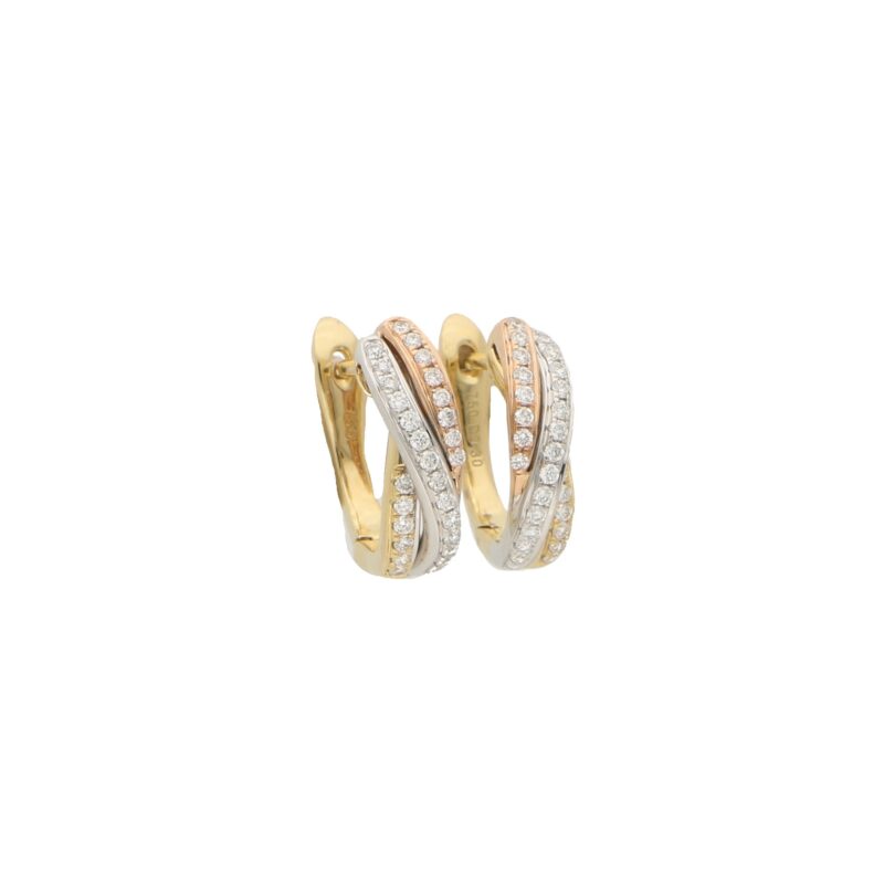Diamond Trinity Huggy Hoop Earrings