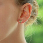 Gold Flower Stud Earrings