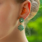 Vintage Emerald and Pearl Drop Earrings