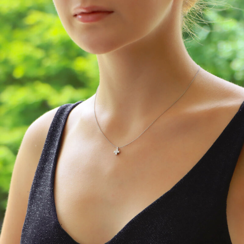 Vintage Tiffany Co. Diamond Cross Necklace at Susannah Lovis Jewellers