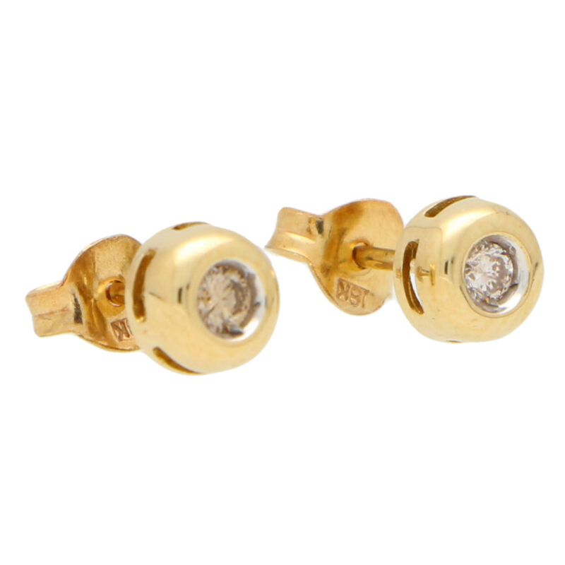 Cognac Diamond Stud Earrings