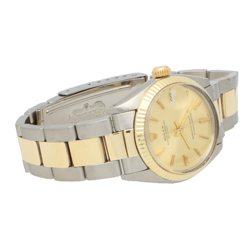 Midsize steel and gold Rolex wrist watch