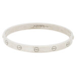 Vintage Cartier Love Bangle in White Gold Size 18