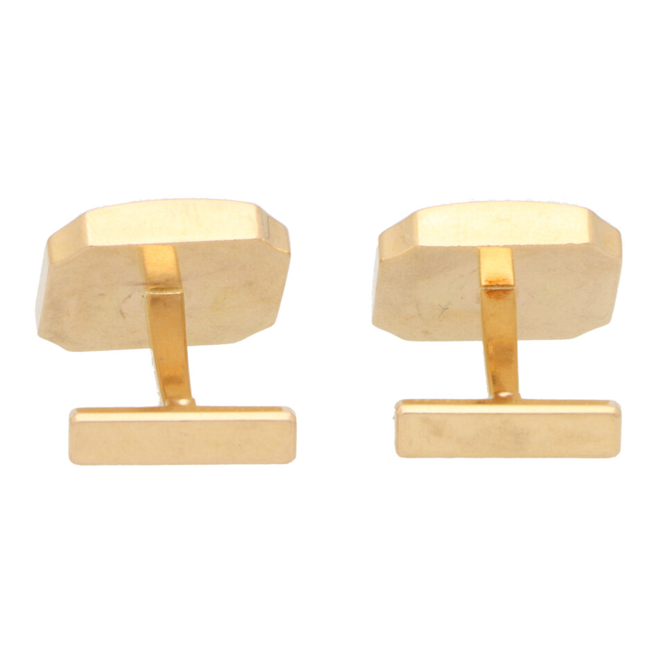 Vintage Cartier Santos Tiger's Eye Swivel Back Cufflinks