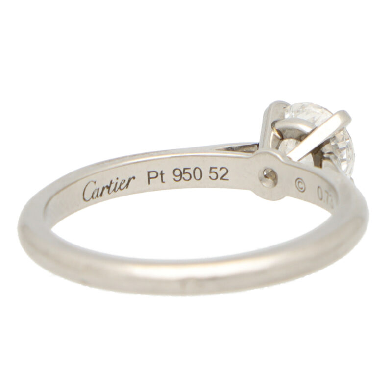 GIA Certified Vintage Cartier Diamond Solitaire Ring