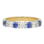 Sapphire and Diamond Half Eternity Ring