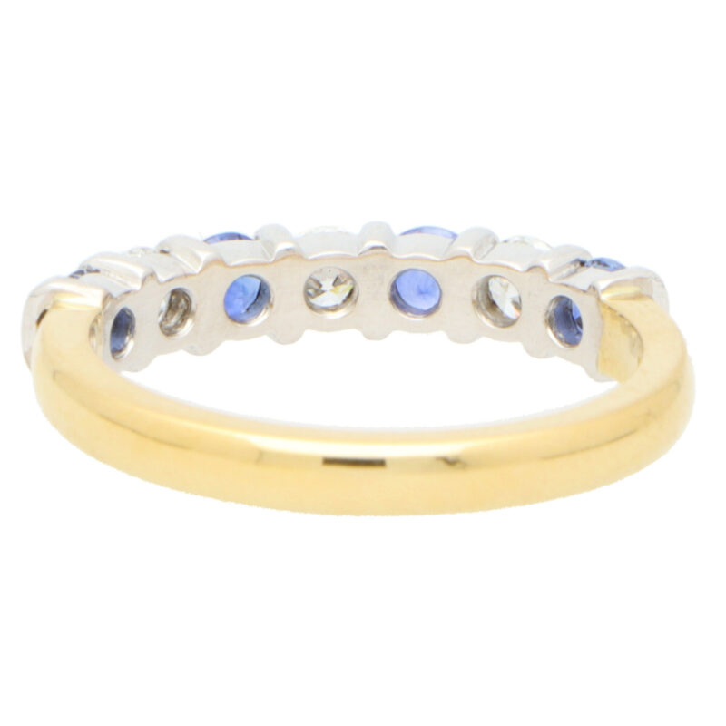 Sapphire and Diamond Half Eternity Ring