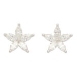 Marquise Cut Diamond Floral Stud Earrings